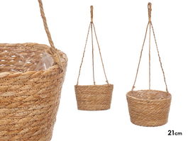 Giftdecor Maceta Colgante Esparto Conica 21Cm 22x22x14 (Set de 12)
