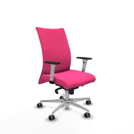 PIQUERAS Y CRESPO Silla Albacete Confidente Rosa con Mecanismo Sincro y Base de Aluminio