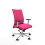 PIQUERAS Y CRESPO Silla Albacete Confidente Rosa con Mecanismo Sincro y Base de Aluminio