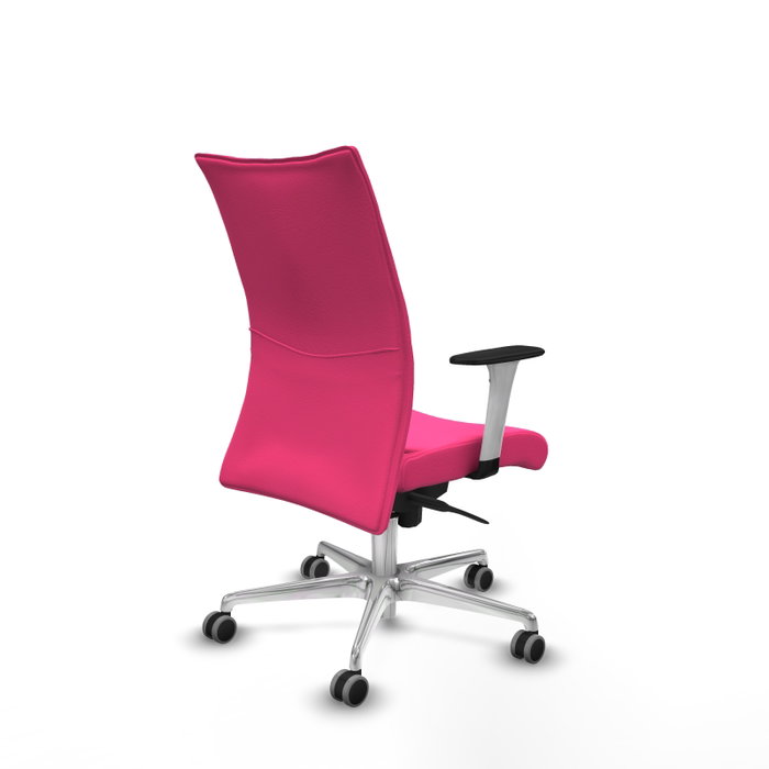 PIQUERAS Y CRESPO Silla Albacete Confidente Rosa con Mecanismo Sincro y Base de Aluminio