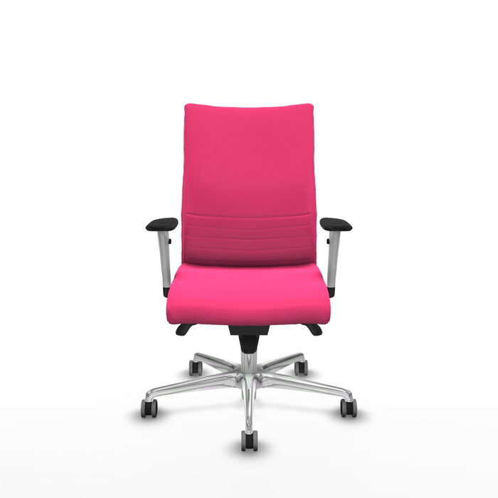 PIQUERAS Y CRESPO Silla Albacete Confidente Rosa con Mecanismo Sincro y Base de Aluminio