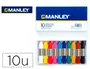 Manley Estuche de Ceras de Colores Surtidos 60mm de 10 Unidades