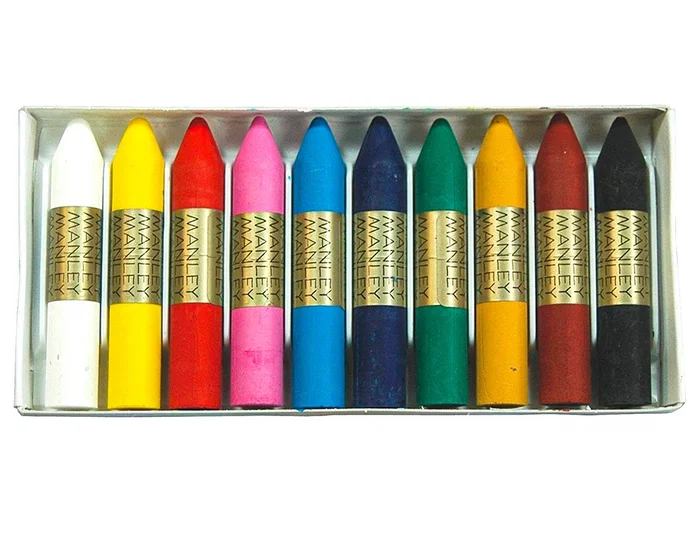 Manley Estuche de Ceras de Colores Surtidos 60mm de 10 Unidades