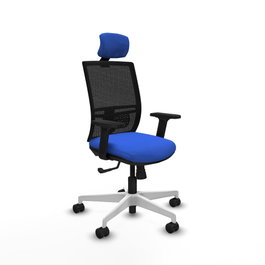 PIQUERAS Y CRESPO Silla de oficina Yunquera con mecanismo Sincro, Azul y Negro