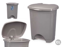 Arte Regal Papelera Pedal Plástico Gris 10 L 27 x 33.5 x 22 cm (Set de 8)