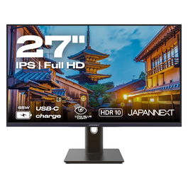 JAPANNEXT Monitor LED IPS de 27 pulgadas Full HD (68,6 cm) 1920x1080, 100 Hz, 8 ms, FreeSync, Altavoces, Montaje VESA, 65W USB-C, Negro (JN-IPS27FHDR-C65W-HSP)