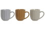 DKD Home Decor Taza Scandi Beige Blanco 9.5 x 10 x 13 cm Gres 400ml Apto Microondas y Lavavajillas (12 Unidades)