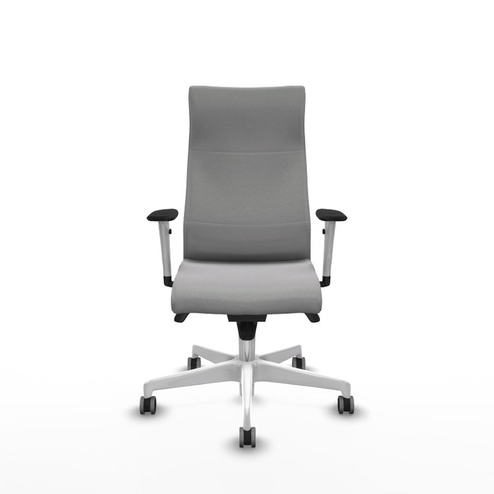 Sillón Albacete con mecanismo Sincro tapizada con Tela color Gris claro. Equipado con Base poliamida blanca, Brazos 1D y Ruedas 65 mm parqué Sillón Albacete con mecanismo Sincro tapizada con Tela color Gris claro. Equipado con Base poliamida blanca, Brazos 1D y Ruedas 65 mm parqué