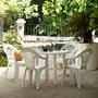 Shaf Mesa Ovalada Cancún Blanco Resina Exterior 80x80x73 cm