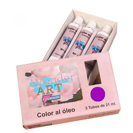 Wonder Art by Pryse 6250056 Caja 3 Tubos Óleo 21ml Violeta