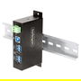 StarTech Hub USB Industrial Gestionado 4 Puertos USB 3.2 Gen 1 5Gbps, Caja Metal Montaje DIN/Pared/Escritorio, Protección ESD/Sobretensión, Negro