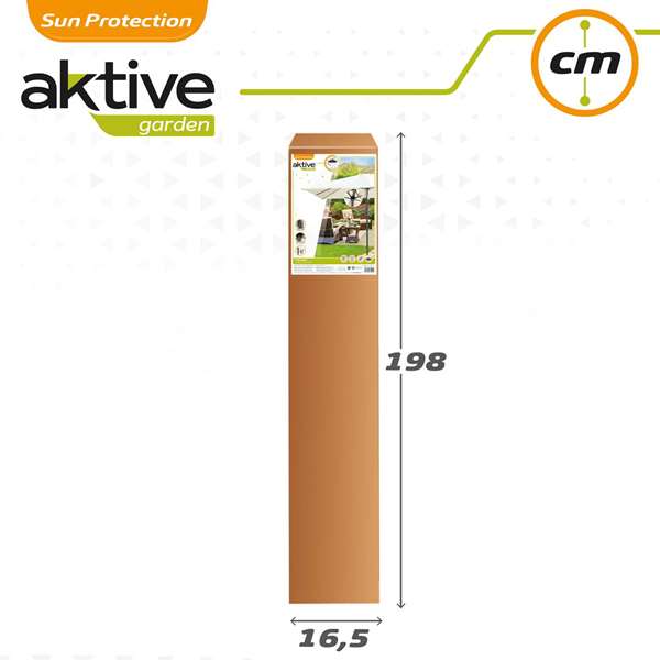 Aktive Parasol de Terraza Cuadrado 270x270 cm con Chimenea y Mástil de Aluminio 4.8 cm