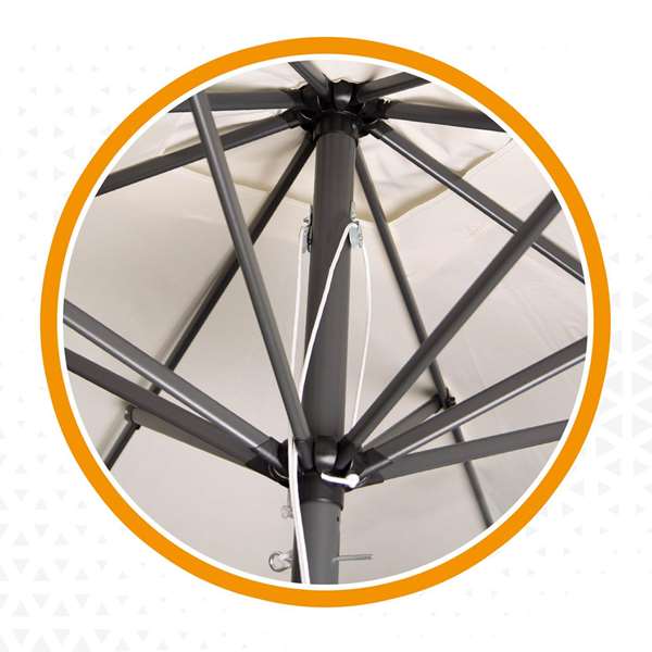 Aktive Parasol de Terraza Cuadrado 270x270 cm con Chimenea y Mástil de Aluminio 4.8 cm