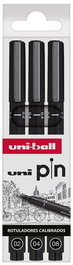 Rotulador Calibrado Uni-Ball Pin Bolsas De 3 (0,2 - 0,4 - 0,8 Mm)