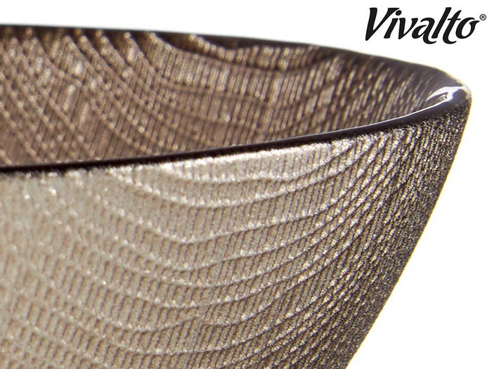 Vivalto Bol de Vidrio Oro Viejo Set de 24 unidades de 15 cm