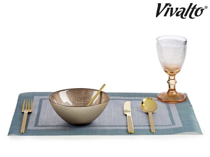 Vivalto Bol de Vidrio Oro Viejo Set de 24 unidades de 15 cm