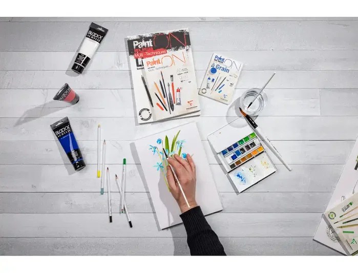 Clairefontaine Paint'ON Bloc de dibujo multitecnicas Din A5, 40 hojas, 250 g Clairefontaine Paint'ON Bloc de dibujo multitecnicas Din A5, 40 hojas, 250 g