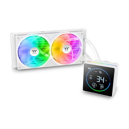 Thermaltake TH240-S V3 ARGB Sync AIO Snow Edition - Refrigeración Líquida para CPU 240mm, 2x Ventiladores 120mm ARGB, Blanco