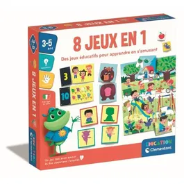 Clementoni 8005125527946 Caja de 8 Juegos en 1 Educativos Formas Colores Números Cantidades para +3 Años