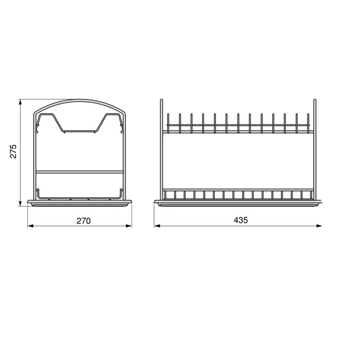 Emuca Escurreplatos para encimera Suprastar, 435x270x275mm, Acero, Cromado