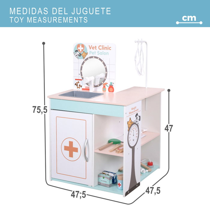Color Baby Hospital veterinario de madera con 17 piezas