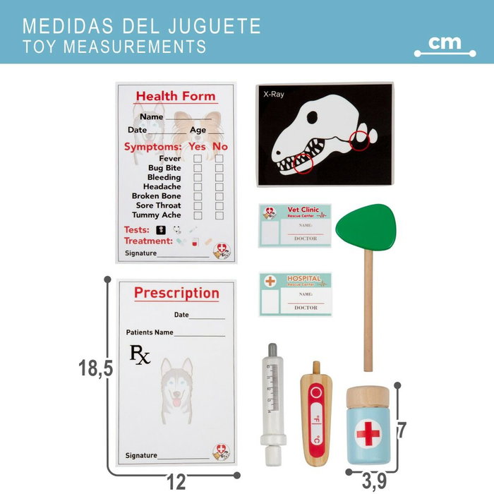 Color Baby Hospital veterinario de madera con 17 piezas
