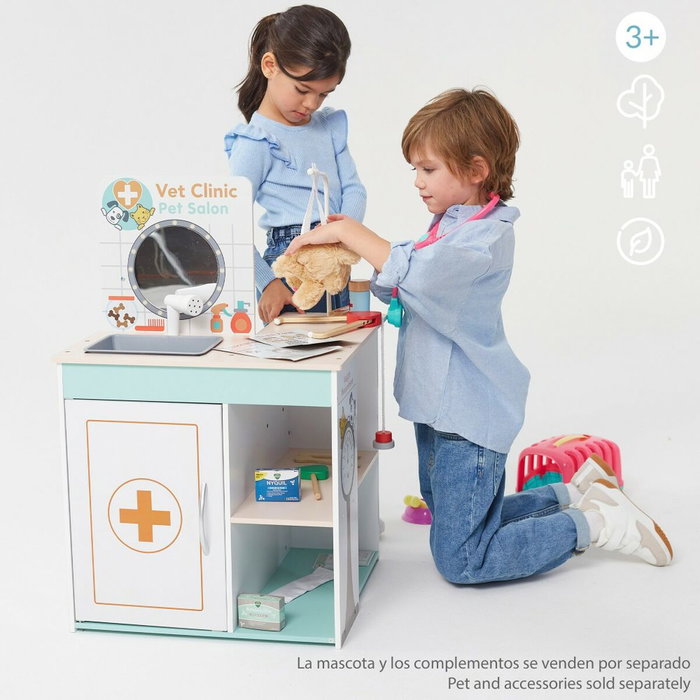 Color Baby Hospital veterinario de madera con 17 piezas