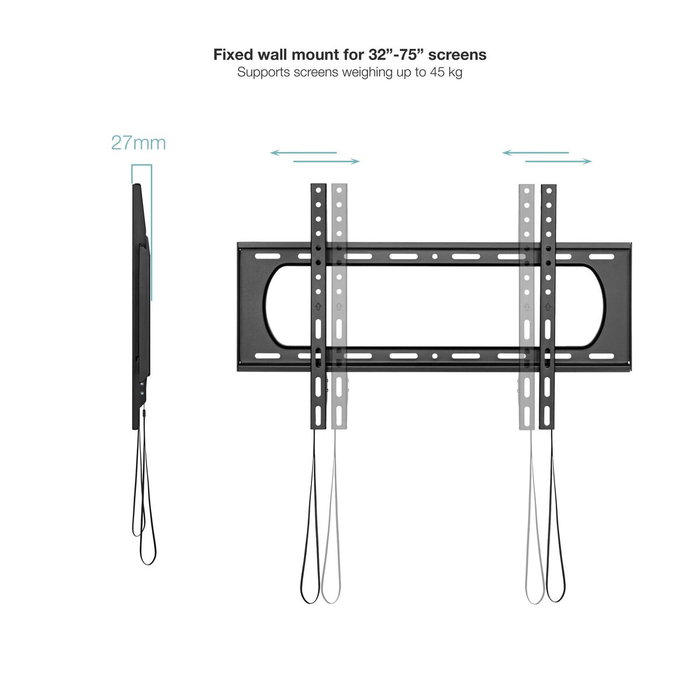 Tooq Soporte Fijo de Pared LP1084F-B para Pantallas 37-80 pulgadas, Negro