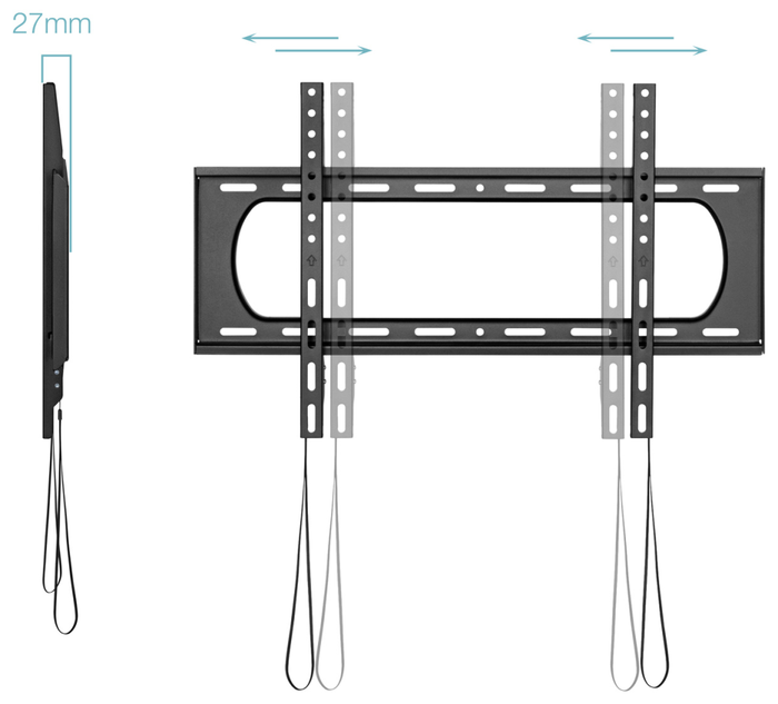 Tooq Soporte Fijo de Pared LP1084F-B para Pantallas 37-80 pulgadas, Negro