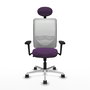 PIQUERAS Y CRESPO Silla de oficina Zulema con Mecanismo Sincro, Morado y Blanco