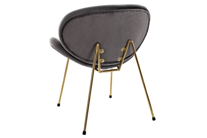 DKD Home Decor Silla Chic Terciopelo Negro Dorado 58 x 73 x 62 cm
