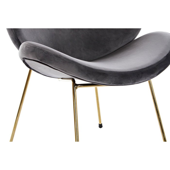 DKD Home Decor Silla de Terciopelo Negro y Dorado DKD Home Decor Silla de Terciopelo Negro y Dorado