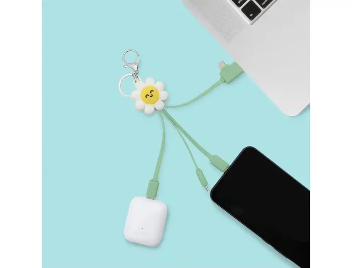Wondee Cable Multiconector 3 en 1 USB-C, Micro USB y Lightning con Diseño Margarita Mr. Wonderful Wondee Cable Multiconector 3 en 1 USB-C, Micro USB y Lightning con Diseño Margarita Mr. Wonderful