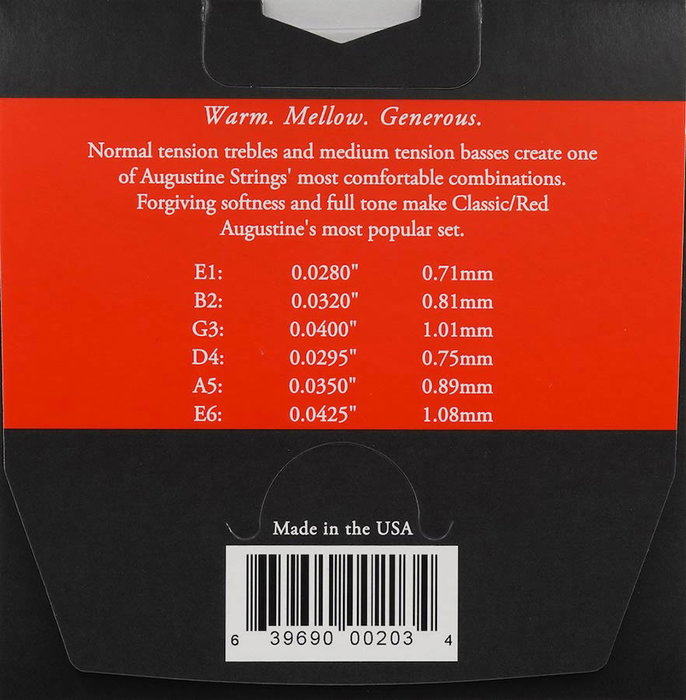 Juego de Cuerdas Augustine Red Classic Regular/Medium Juego de Cuerdas Augustine Red Classic Regular/Medium
