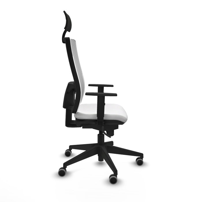 PIQUERAS Y CRESPO Silla de oficina Horna con mecanismo Sincro, Tela Blanca, Cabecero Fijo y Ruedas 65 mm PIQUERAS Y CRESPO Silla de oficina Horna con mecanismo Sincro, Tela Blanca, Cabecero Fijo y Ruedas 65 mm