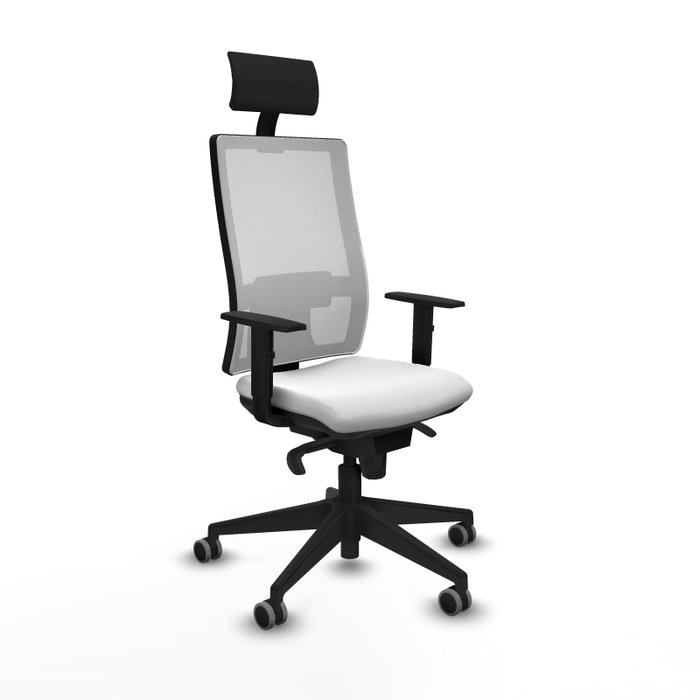 PIQUERAS Y CRESPO Silla de oficina Horna con mecanismo Sincro, Tela Blanca, Cabecero Fijo y Ruedas 65 mm PIQUERAS Y CRESPO Silla de oficina Horna con mecanismo Sincro, Tela Blanca, Cabecero Fijo y Ruedas 65 mm