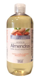 Bifemme Aceite de Almendras Dulces 500 ml - Aceite Corporal Emoliente para Hidratar y Suavizar la Piel