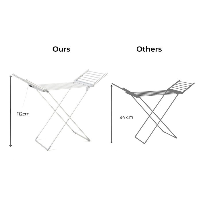 Tendedero Eléctrico Plegable con Alas, Pantalla Táctil, Temporizador y Control de Temperatura Warmmat InnovaGoods 230 W 20 Barra Tendedero Eléctrico Plegable con Alas, Pantalla Táctil, Temporizador y Control de Temperatura Warmmat InnovaGoods 230 W 20 Barra