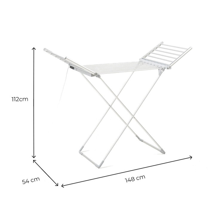 Tendedero Eléctrico Plegable con Alas, Pantalla Táctil, Temporizador y Control de Temperatura Warmmat InnovaGoods 230 W 20 Barra Tendedero Eléctrico Plegable con Alas, Pantalla Táctil, Temporizador y Control de Temperatura Warmmat InnovaGoods 230 W 20 Barra