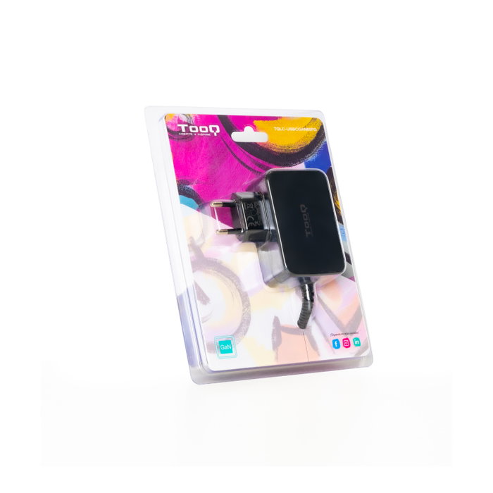 TooQ Cargador GaN 65W USB-C PD TQLC-USBCGAN65PD Negro