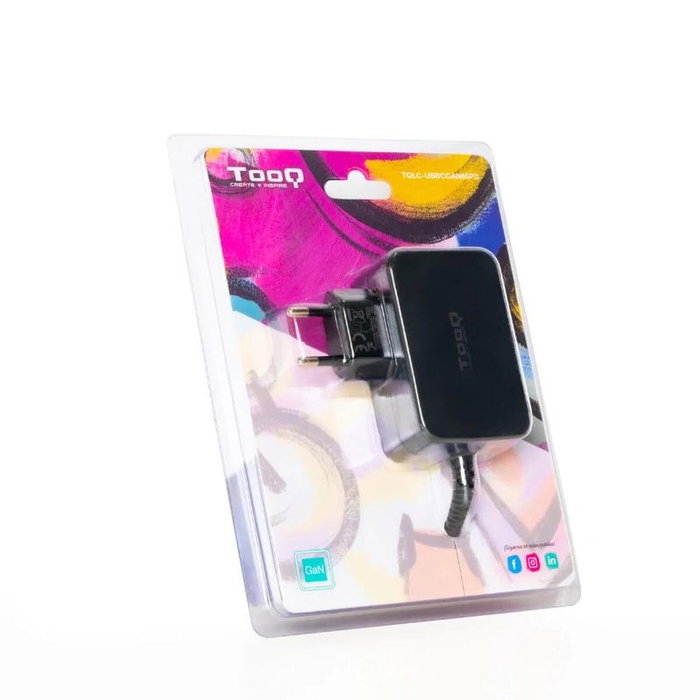 TooQ Cargador GaN 65W USB-C PD TQLC-USBCGAN65PD Negro