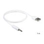 DeLOCK Cable USB-A a Jack de 3,5 mm 4 pines para iPod Shuffle, 1 m, Blanco