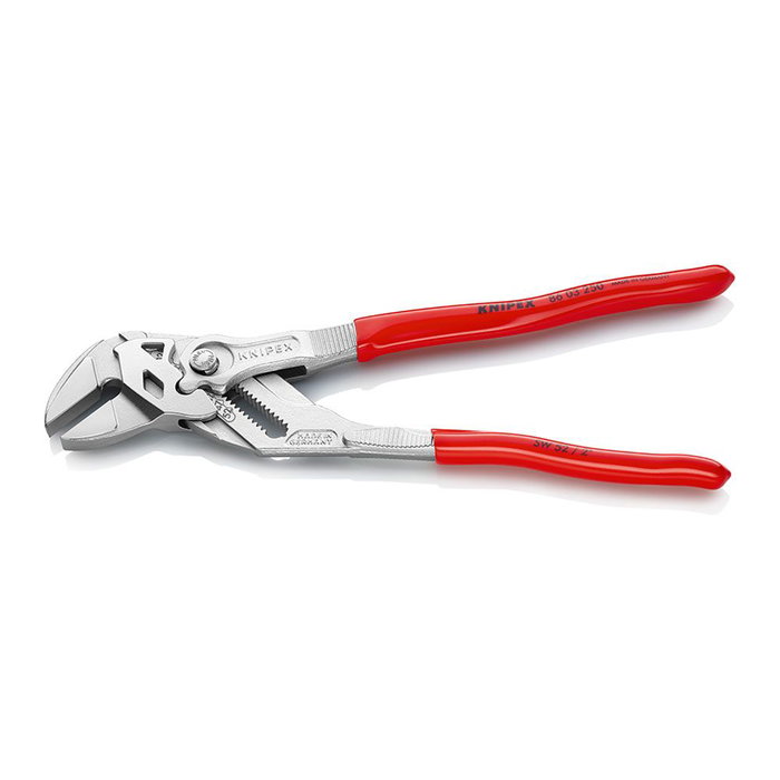 Knipex Tenaza-Llave Alicate Multifunción Cromada, ajuste rápido con botón y efecto carraca, para tuercas métricas y pulgadas, 250 mm
