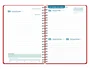 Liderpapel Agenda Escolar 26-27 Basic A5 Espiral Dia Pagina Bilingüe Rojo con Gomilla, Tapa Polipropileno, Papel FSC 70g