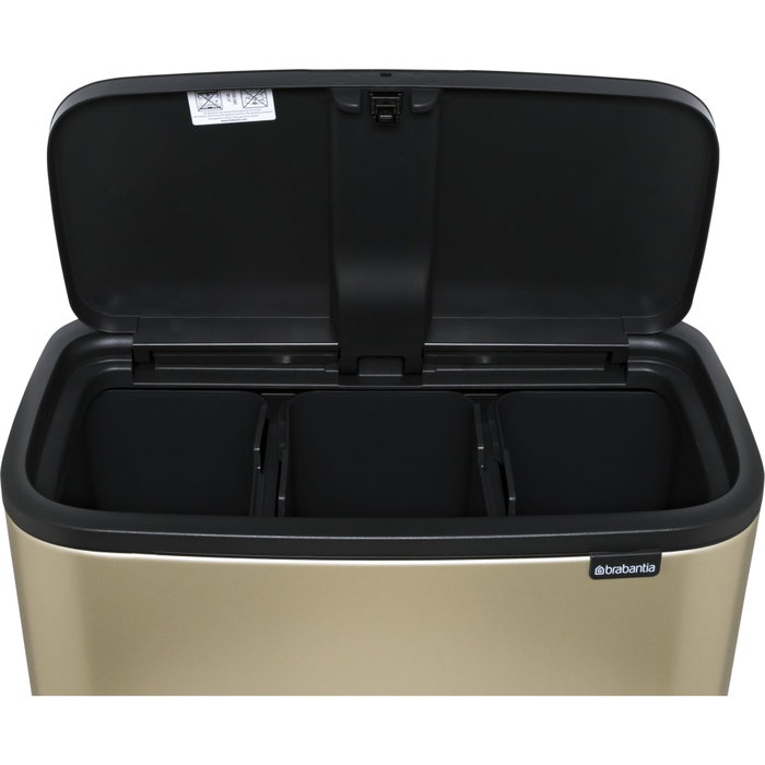 Brabantia Bo Touch Bin Champagne 3 x 11 L Brabantia Bo Touch Bin Champagne 3 x 11 L