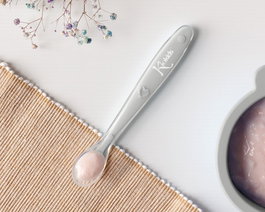 KioKids Cuchara Step 1 Silicona Gris para Bebé +6 Meses