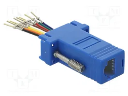 DeLOCK 66167 Adaptador Sub-D 9 Pin Macho a RJ-45 Hembra en Kit de Montaje Azul