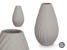 Giftdecor Jarron Ceramica Raya Diagonal 41 cm Gris (Set de 2)