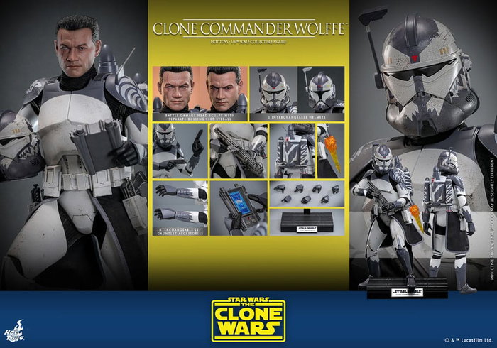 Star Wars: The Clone Wars Figura 1/6 Clone Commander Wolffe 30 cm