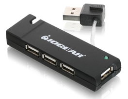 IOGEAR Hub USB 2.0 de 4 puertos, Negro